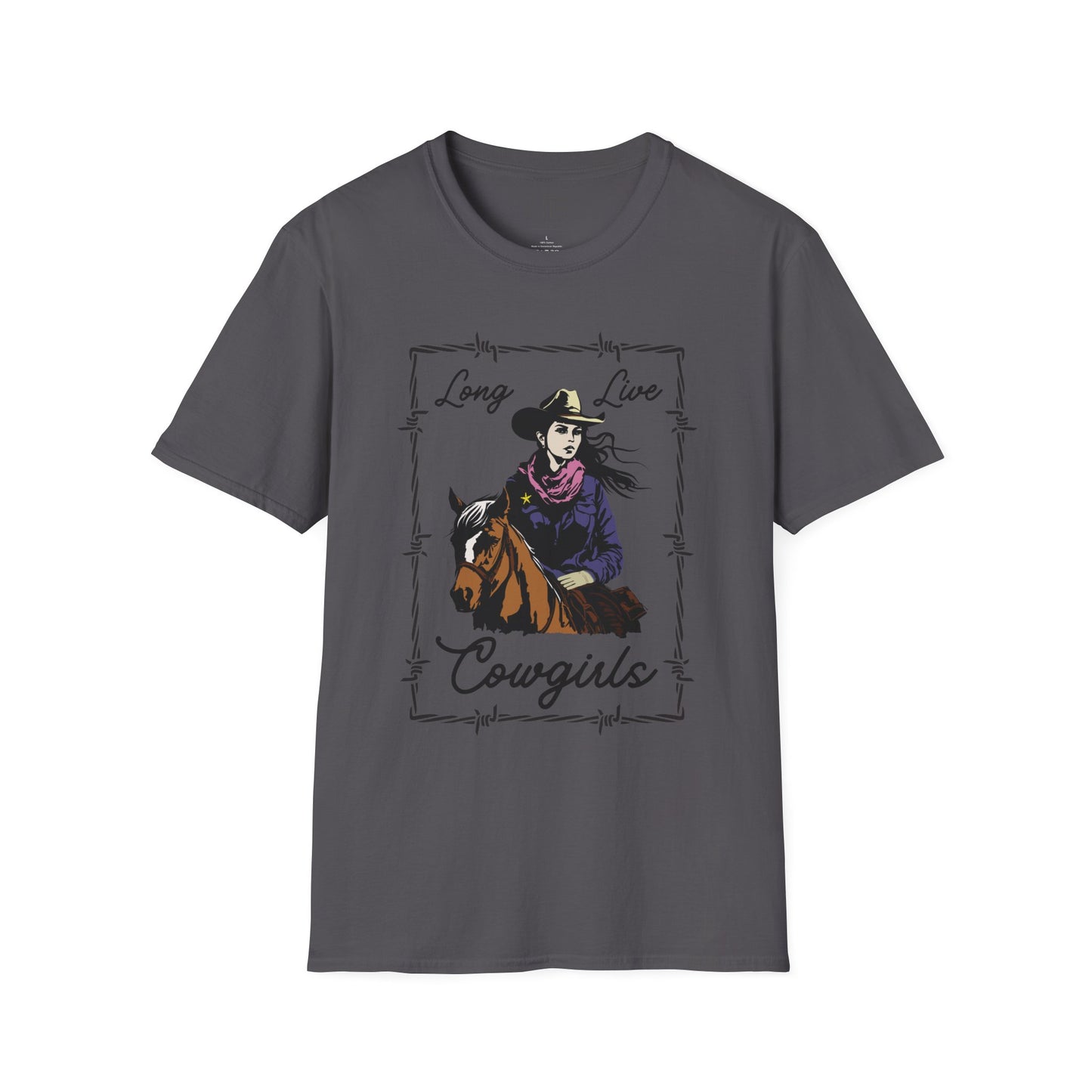 Long Live Cowgirls Barbed Wire Unisex Softstyle T-Shirt