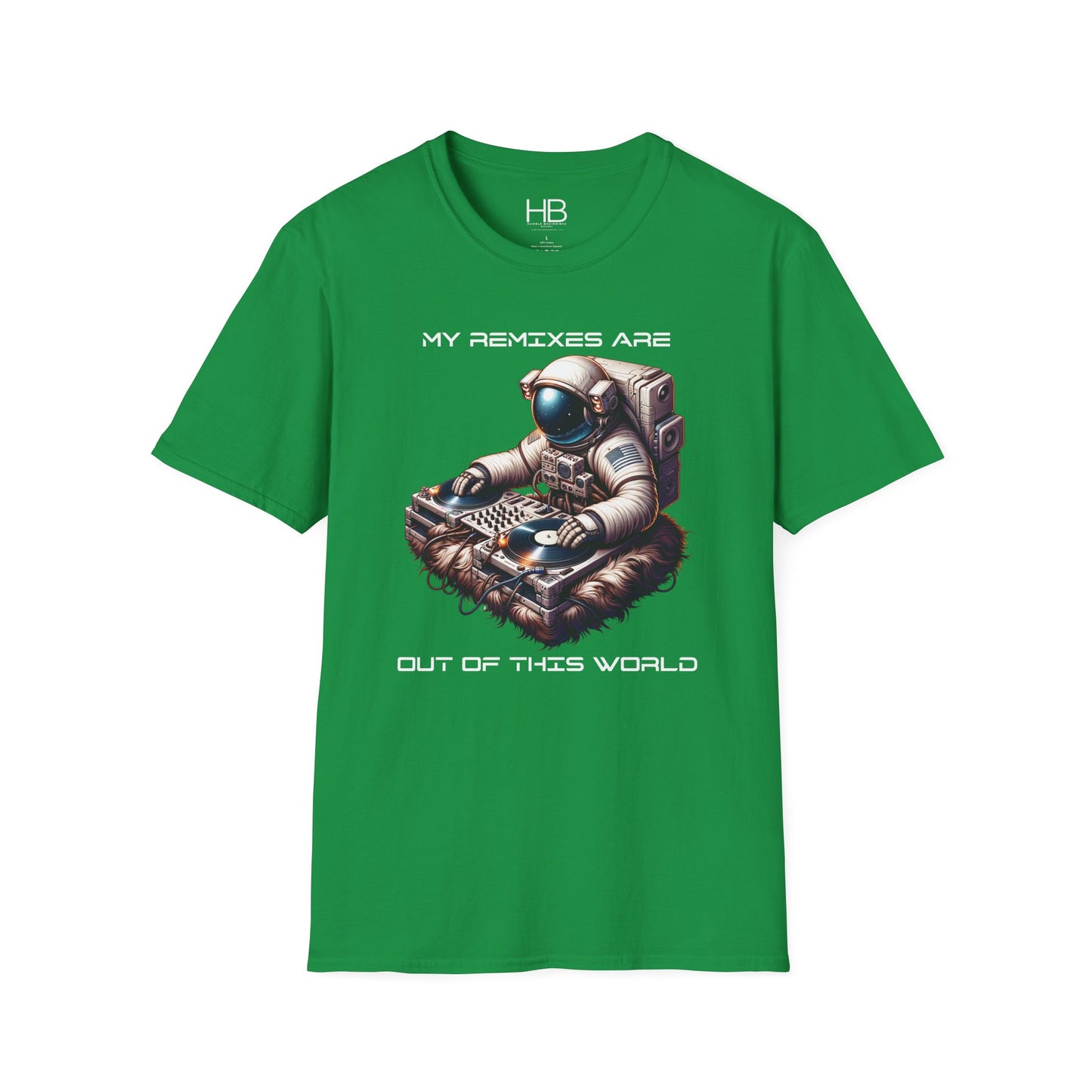 Astronaut DJ Unisex Softstyle T-Shirt White Letter