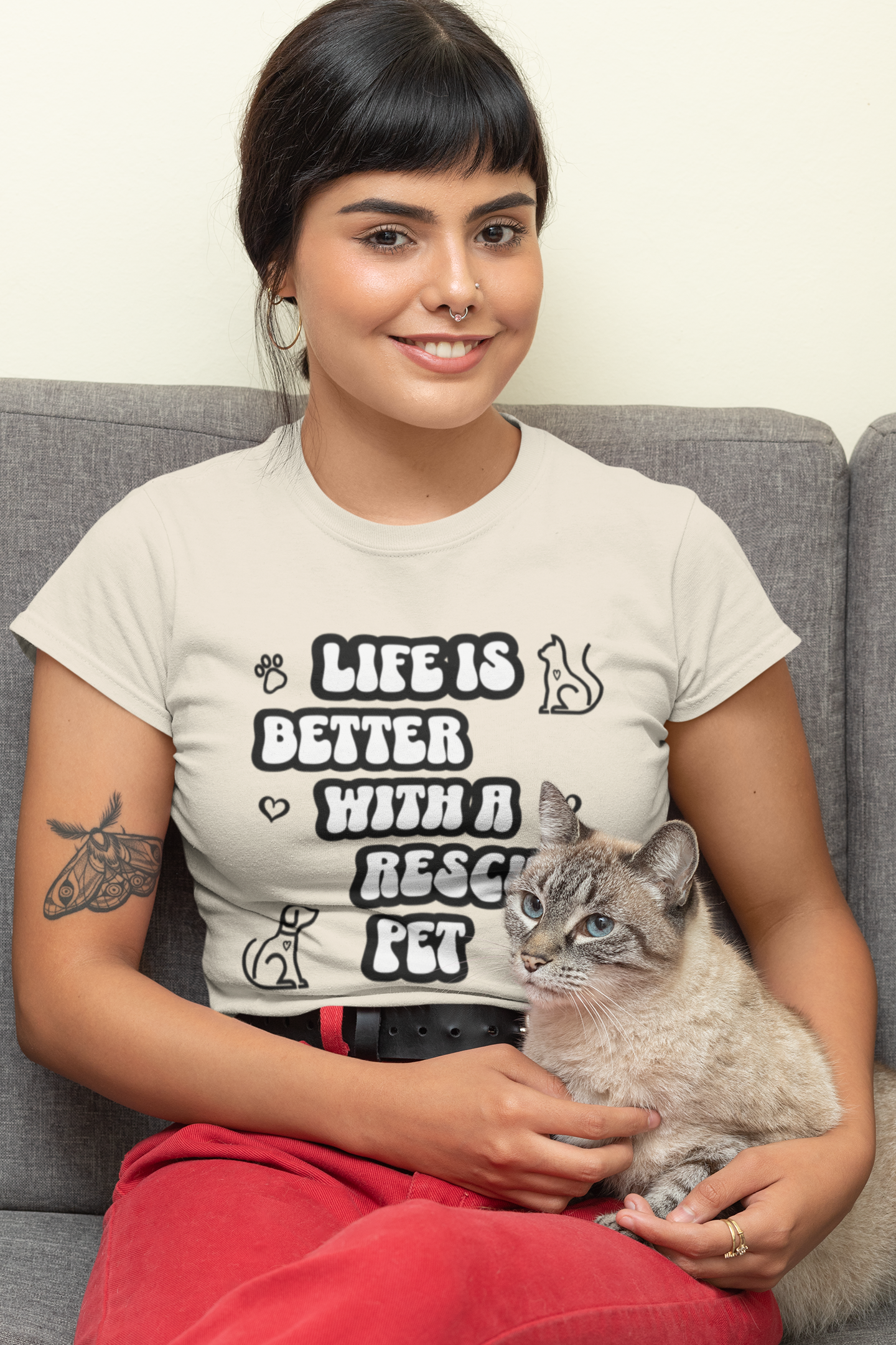 Life Is Better with a Rescue Pet Unisex Softstyle T-Shirt