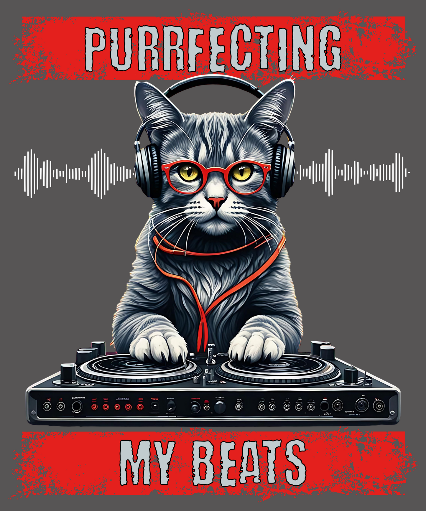 Purrfecting My Beats Unisex Softstyle T-Shirt White Wave