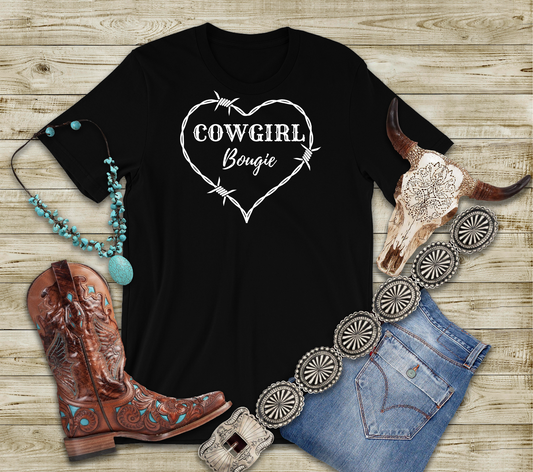 Cowgirl Bougie Barbed Wire Heart Unisex Softstyle T-Shirt