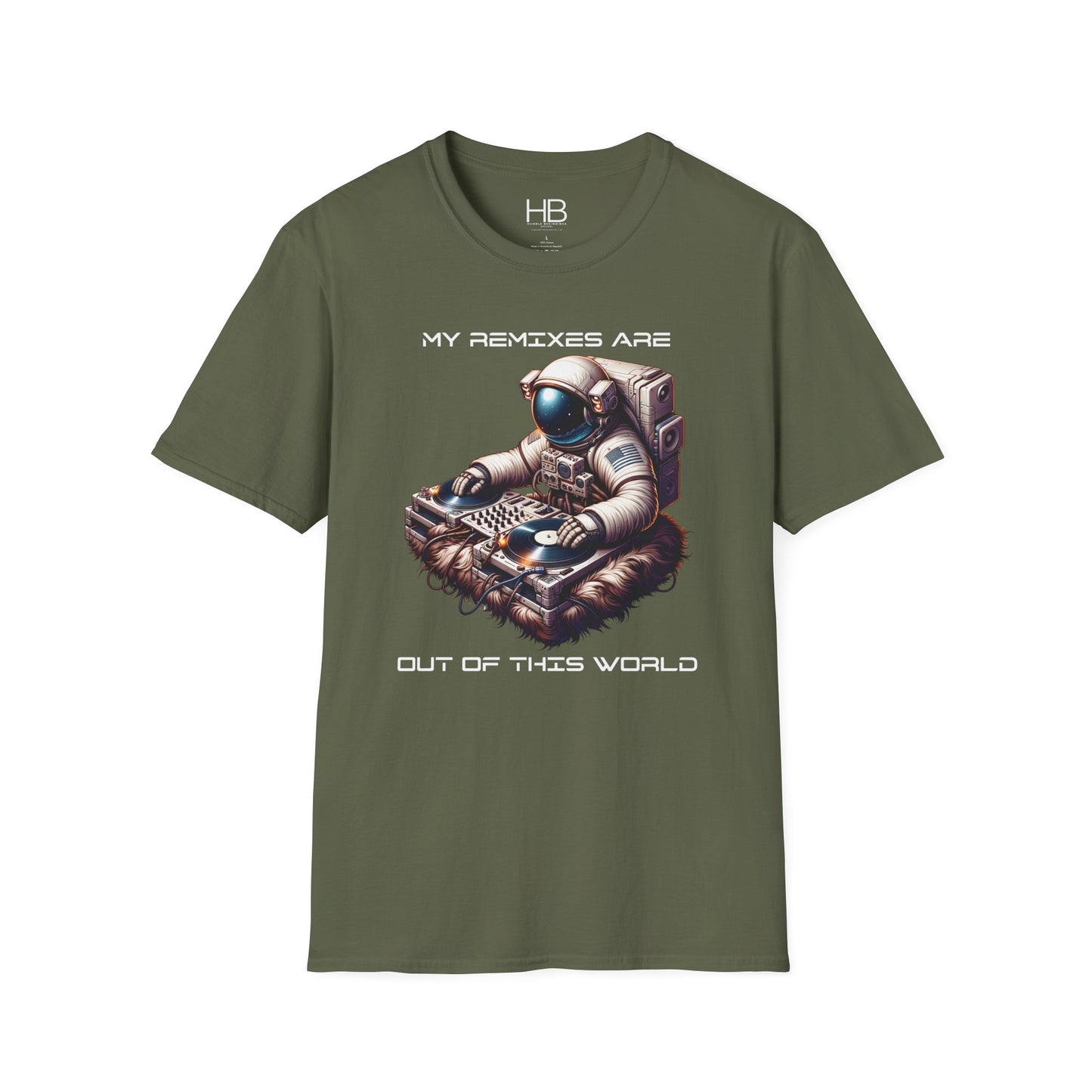 Astronaut DJ Unisex Softstyle T-Shirt White Letter