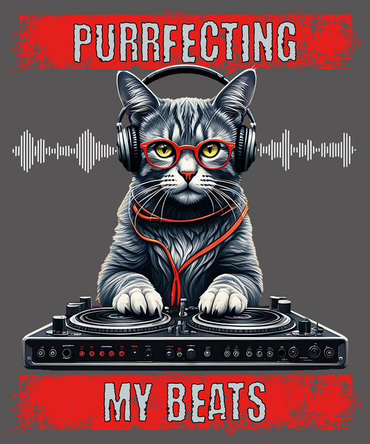 Purrfecting My Beats Unisex Softstyle T-Shirt White Wave