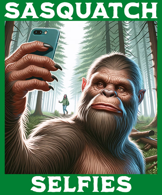 Sasquatch Selfies Unisex Softstyle T-Shirt White Lettering